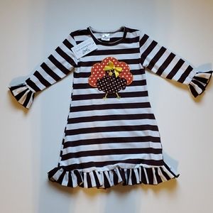 NWT Madison Ave. Boutq. Girl's M (4T) Turkey Dress